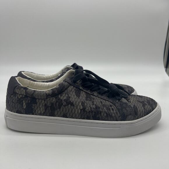 Isaac Mizrahi Live! SOHO Quilted Camo Printed Lace-Up Sneakers Size 10 M Grey - Picture 7 of 10